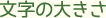 文字の大きさの設定